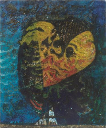 Gianni Dova (Roma 1925 - Milano 1991) UCCELLO IN BRETAGNAolio su tavola, cm...