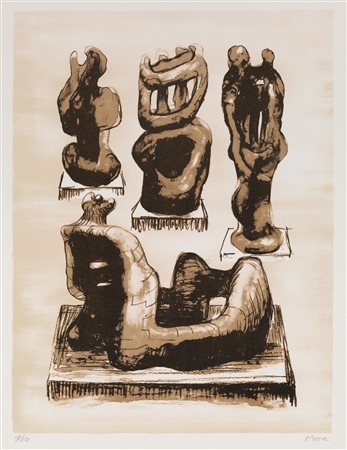 Henry Moore (Castelford 1898 - Londra 1986) a) IDEAS FOR WOOD SCULPTURE...