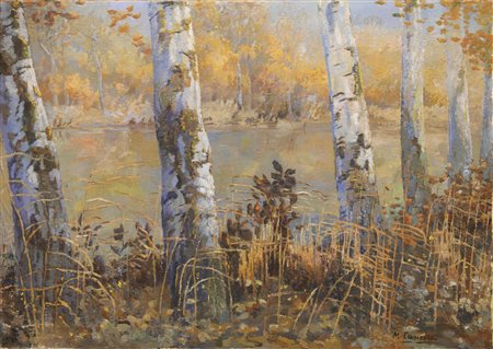 Michele Cascella (Ortona 1892 - Milano 1989) PAESAGGIO olio su tela, cm...