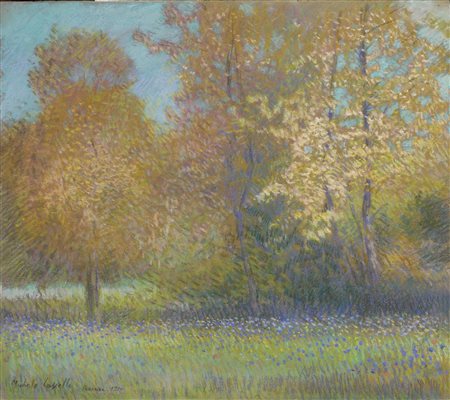 Michele Cascella (Ortona 1892 - Milano 1989) ANICI IN FIORE pastello su...