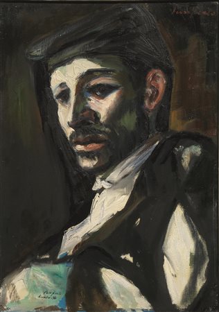 Domenico Purificato (Fondi 1915 - Roma 1984) RITRATTO DI ZINGARO olio su...