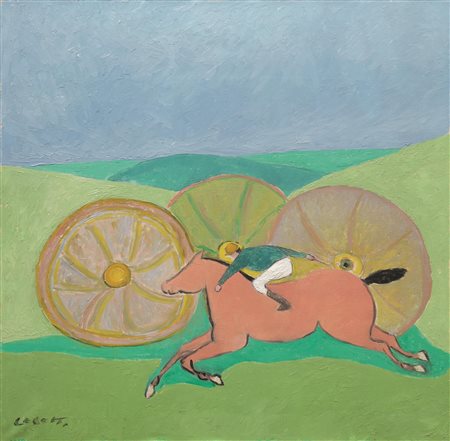 Giuseppe Cesetti (Tuscania 1902 - 1990) NATURA MORTA CON ZUCCHE E FANTINO...