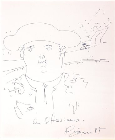 Fernando Botero (Medellin 1932) TOREROinchiostro su carta, cm 27x22 firmato,...