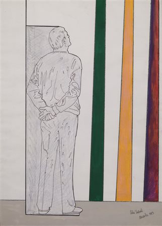 Renato Mambor (Roma 1936) COLORI VERTICALI tempera, pastello e matita su...