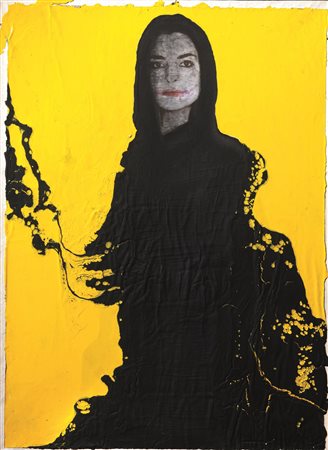 Paolo Leonardo (Torino 1973) SENZA TITOLO acrilico su manifesto applicato su...