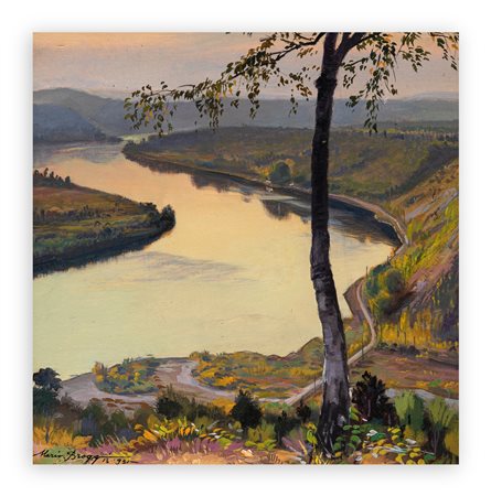 MARIO BROGGI (1890-1952) - L'ansa del Ticino a Somma L.do. Il Ticino dal Belvedere, 1931