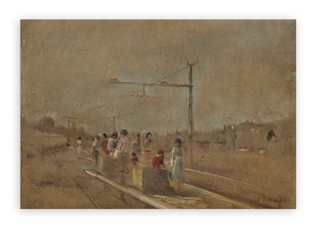 ENRICO FELISARI (1897-1981) - La stazione di Ponteranica in estate