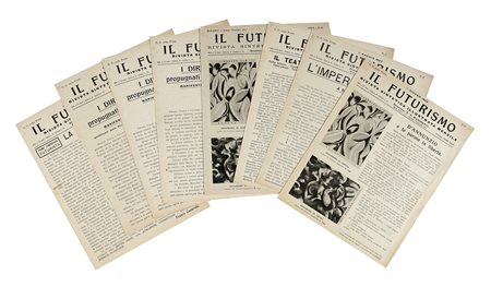 Marinetti Filippo Tommaso, 9 fascicoli della rivista 'Il Futurismo. Rivista...