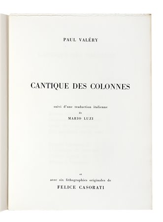 Valéry Paul, Cantique des colonnes. [Roma]: ERI Edizioni RAI, s.d. [i.e....