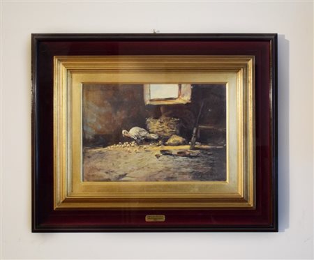 Ferruccio Rontini (Firenze, 1893 - Livorno, 1964), Interno di stalla e...