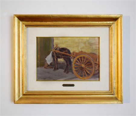 Mario Bordi (Firenze 1896 - 1980), Calesse olio su tavoletta cm 19x27, entro...