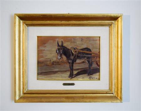Mario Bordi (Firenze 1896 - 1980) Calesse olio su tavoletta cm 19x27, entro...