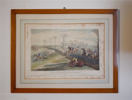 After Francis Calcroft Turner (British 1782-1846), Stampa con scene di corse...