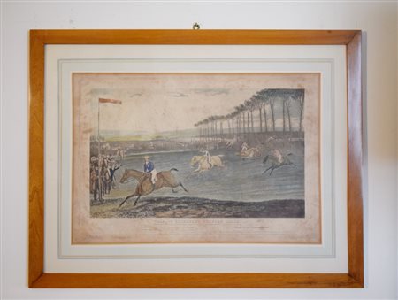 After Francis Calcroft Turner (British 1782-1846), Stampa con scene di corse...