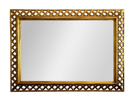 Specchiera in legno intagliato e dorato XX secolo cm 80x111 Il lotto si trova...