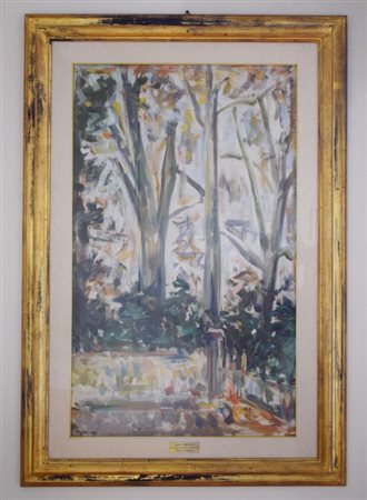 Enzo Pregno (Alessandria d'Egitto, 1898 - Firenze, 1972), Scorcio di giardino...