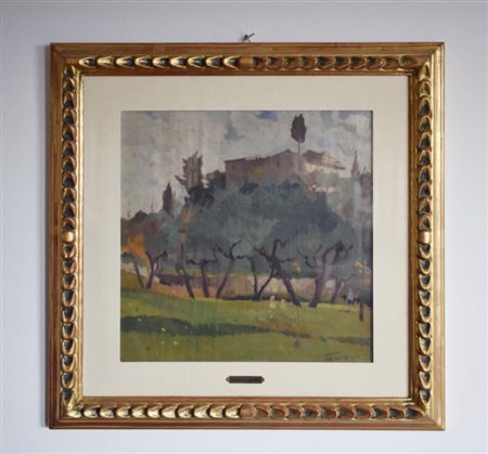 Desiderio Tanfani (Settignano, 1897 - 1977), Paesaggio olio su tavola cm...