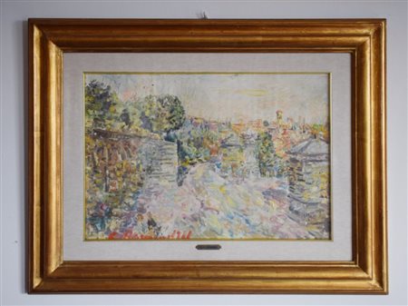 Guido Borgianni (New York, 1915 - Firenze, 2011), Scorcio olio su tela cm...