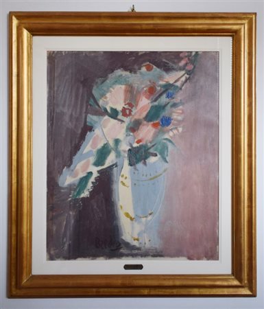 Attribuito a Gastone Breddo (1915-1991), Fiori 1984 olio su tela cm 70x50,...