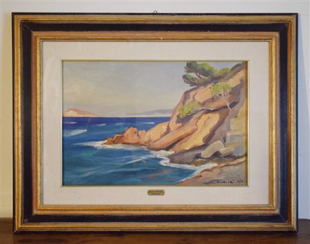 Armeno Mattioli (Vicchio di Muggello, 1920 - 2012), Scogliera 1973 olio su...