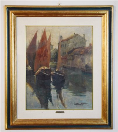 Attilio Achille Bozzato (Chioggia 1886 - Cremona 1954), Canale a Chioggia...