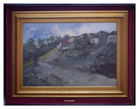 Ezelino Briante (Napoli 1901 - Roma 1971), Paesaggio olio su tela cm 50x70,...