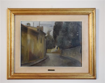 Fernando Bernardini (Parma, 1928), Strada olio su tela cm 35x45, entro...