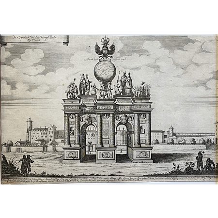 Matthäus Merian (1652), La parte anteriore della Porta del Trionfo a Trento...