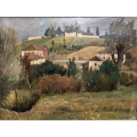 Carlo Bonacina, raro olio su tela di notevoli dimensioni cm 60x80, in...