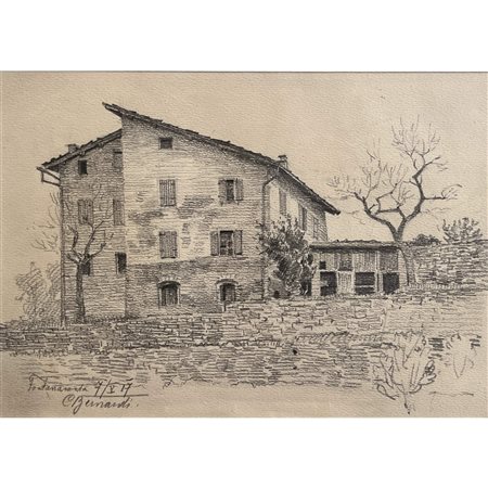 C. Benardi (1927), Fontanasanta, incisione, cm 16x23. In cornice. Firmato in...