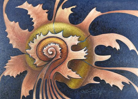 Giovanni Boffa SMATERIALIZZAZIONE ANGARIA DELPHIUNS olio su tela, cm 50x70...