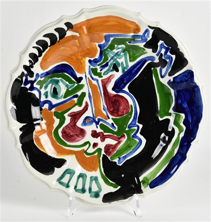 Philippe Artias VOLTO ceramica smaltata, diam cm 30,5 sul retro: firma