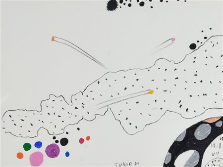 Ignoto SENZA TITOLO, 1971 pastello a cera su carta, cm 24x32 firma e data