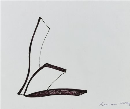 Carlo Ramous SENZA TITOLO, 2001 tecnica mista su carta, cm 23x28 firma e data