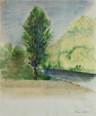 Piero Leddi SENZA TITOLO, 1982 tecnica mista su carta, cm 38,5x31 firma e data