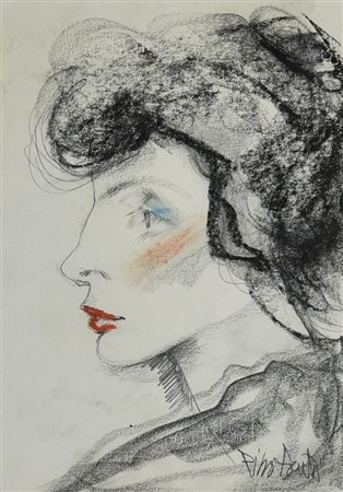 Pino Ponti SENZA TITOLO grafite e pastello su carta, cm 20x14 firma