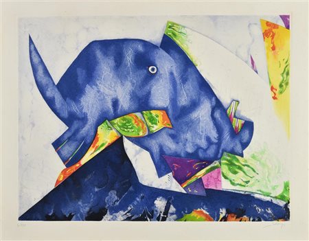 Gianni Dova SENZA TITOLO acquaforte-acquatinta, cm 46,5x63, su foglio cm...