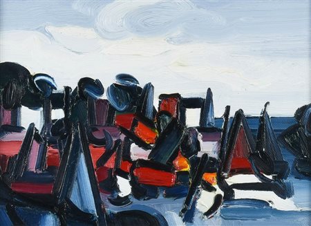 Mario Signori BRETAGNA olio su tela, cm 30x40 firma sul retro: firma e data