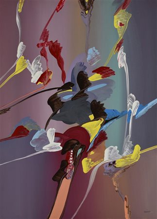 Nicola Naimo SENZA TITOLO, 1977 olio su tela, cm 70x50 firma sul retro: firma...