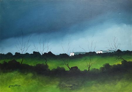 Enotrio Pugliese RICORDI olio su tela, cm 50x70 firma sul retro: firma