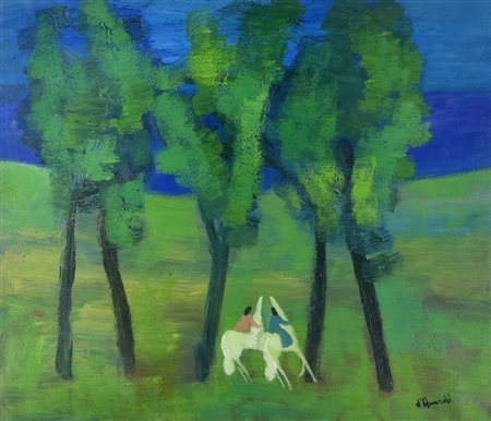 Gian Rodolfo D'Accardi SENZA TITOLO olio su tela, cm 60x70 firma sul retro:...