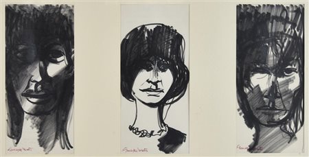 Giuseppe Motti FOGLI D'ALBUM, 1966 3 pennarelli su carta, cm 34x65, cm...