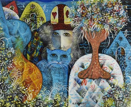Raimondo Cardelli MAGIA olio su tela, cm 50x60 firma sul retro: firma e titolo