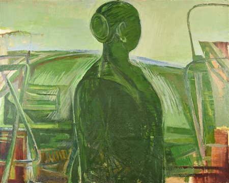 Tano Santoro SENZA TITOLO, 1970 olio su tela, cm 80x100 firma e data