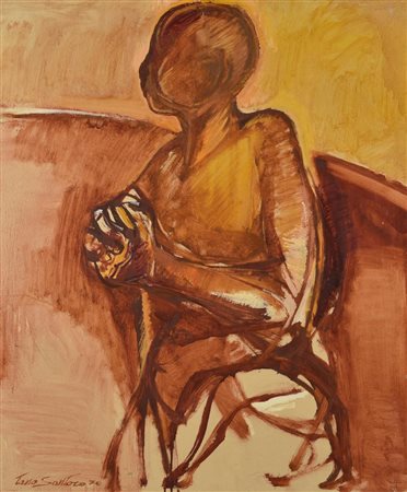 Tano Santoro SENZA TITOLO, 1970 olio su tela, cm 70x60 firma e data