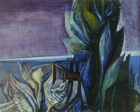 Tano Santoro VICINO AL MARE, 1971 olio su tela, cm 50x60 firma e data sul...