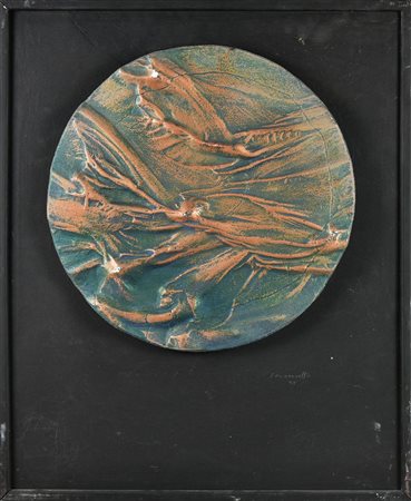 Ignoto L'ANNUNCIAZIONE, 1997 ceramica applicata su tavola, cm 60x50 firma e...