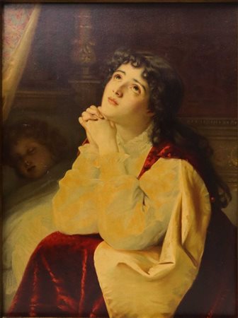 Maternità, Italian painter of the fine 19° secolo.