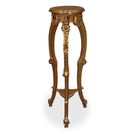 Gueridon stile Luigi Filippo con doratura a foglie, primi 20° secolo