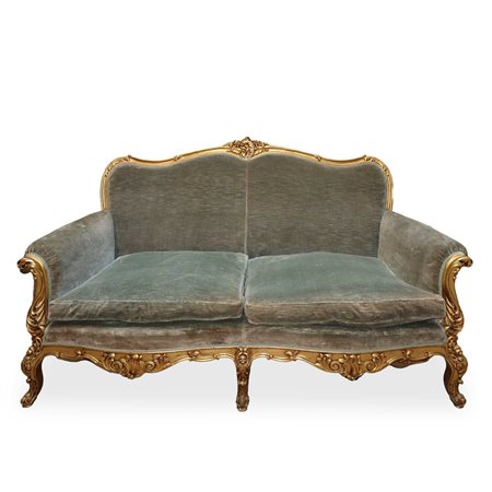 Divano nello stile Luigi Filippo con doratura a foglia , primi 20° secolo 